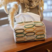 Embroidered tissue box Minagawa Meifeng classic tambourine new fabric car hanging napkin bag living room paper bag