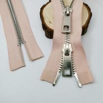 No. 5 metal copper zipper two-way down jacket double-ended long double-open zipper silver-white copper zipper jacket cotton jacket