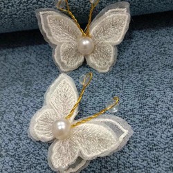 Curtain Decoration Accessories, Small Ornaments, Pearl Small Butterfly Brooch Style, Curtain White Sheer Curtain Decoration, Three-Dimensional Cute Image