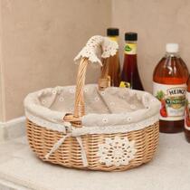 New rattan and wicker storage basket food basket egg basket portable woven picnic basket fruit basket small gift bamboo basket