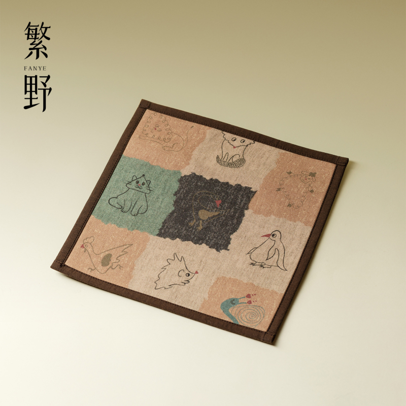 Wild and Healing Cute Style Kettle Insulation Mat Japanese Cotton and Linen Single-Person Tea Brewing Mat Fabric Tea Table Mat Wild and Healing Cute Style Kettle Insulation Mat Japanese Cotton and Linen Single-Person Tea Brewing Mat Fabric Tea Table Mat