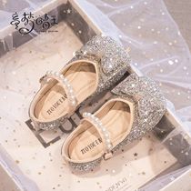 Balabala Sparkling Girls Dance Shoes 2023 New Spring and Autumn Childrens Style Princess Shoes for Little Girls and Boys