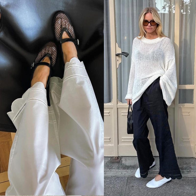 Returning to the Top of the Line~ Fairy-Style Pajama Pants, Nordic Tg Hot-Selling Organic Cotton Embroidered Lace Long Pants in 3 Colors