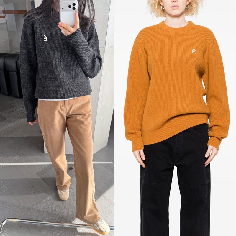 [No Returns or Exchanges] French Brand Unisex Men's and Women's Thick-Knit Wool Blend Pullover Sweater 4
