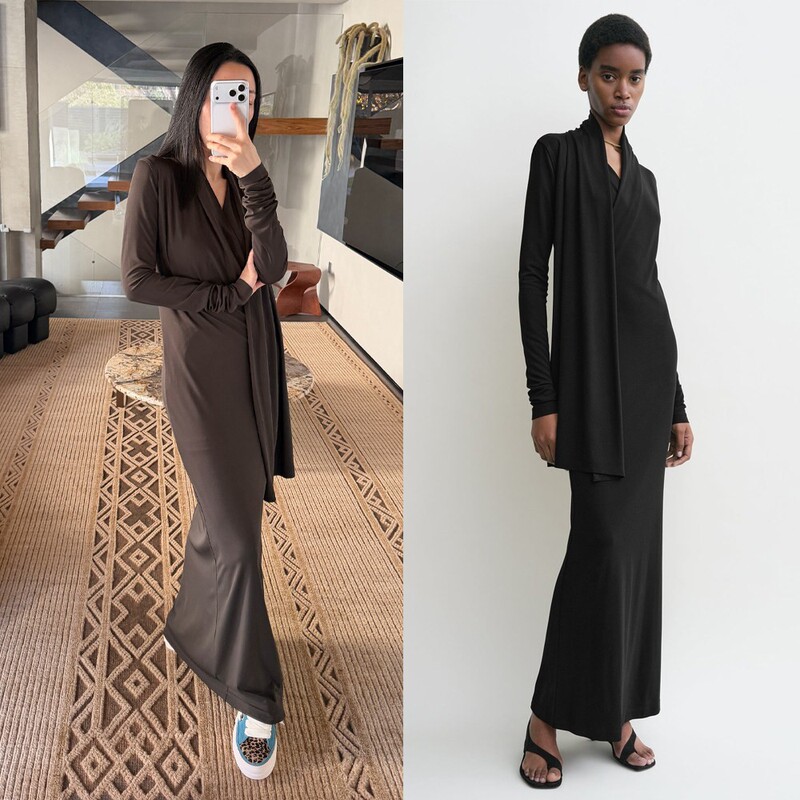 【No Returns or Exchanges】Asymmetrical Design~T Brand Draped Slim-Fit Slightly Stretchy Wrap-Style Scarf Dress 18 【No Returns or Exchanges】Asymmetrical Design~T Brand Draped Slim-Fit Slightly Stretchy Wrap-Style Scarf Dress 18