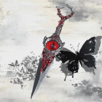 Kunai hand-made knife finished product flaming dragon soul finished product evil spider good-looking box-opening knife unboxing ornaments ornaments can be played with