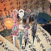 Kunai hand-made knife finished product Shadow Moon Rose Red Metal Small Utility Knife Gorgeous Retro Playable Gift