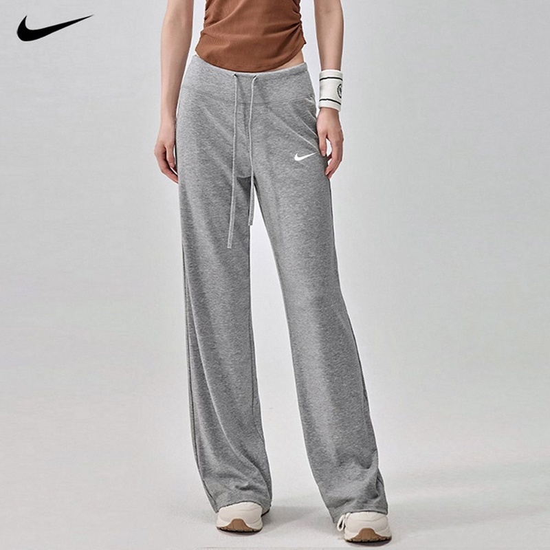 Nike Women's Summer Thin Loose Casual Straight-Leg Slimming Lazy Style Relaxed Fitness Wide-Leg Pants