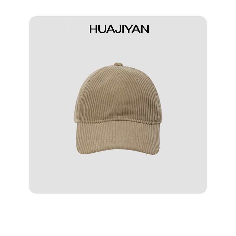 Huajiyan [Accessories Series] Corduroy Adjustable Head Circumference Versatile Baseball Cap