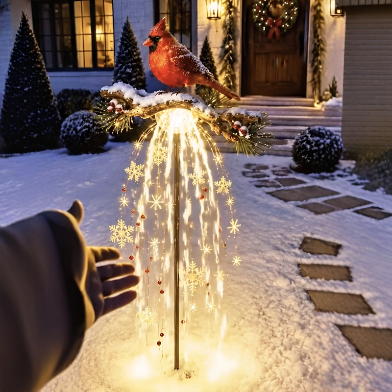 Christmas Bird Outdoor Party Decorations, 3D Yard Christmas Atmosphere Decorative Lights, High-Value Decoration Props
