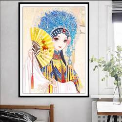 다이아몬드 크로스 스티치 2024 새로운 5D 중국 스타일 중국 스타일의 꽃 소녀 수제 다이아몬드 그림 작은 거실 침실 풀 다이아몬드