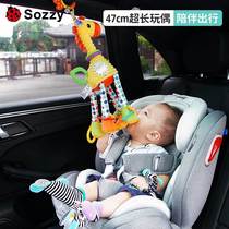 Newborn baby comfort plush doll zebra giraffe car hanging bed baby toy pendant
