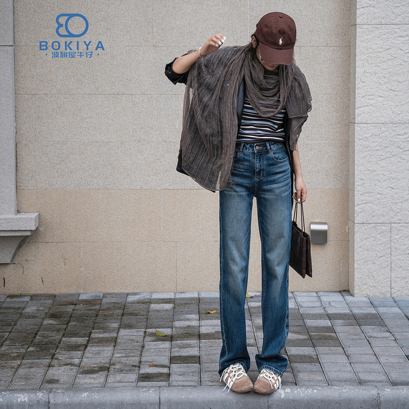Bok|Narrow Pants 011|Autumn Style Four-Way Stretch Mid-Waist Ultra-Narrow Slim Fit Straight-Leg Jeans Bok|Narrow Pants 011|Autumn Style Four-Way Stretch Mid-Waist Ultra-Narrow Slim Fit Straight-Leg Jeans