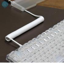 Coiled fixed rod aviation plug-in fixed rod route heavy pole metal interface keyboard with transparent keys WBM aviation plug