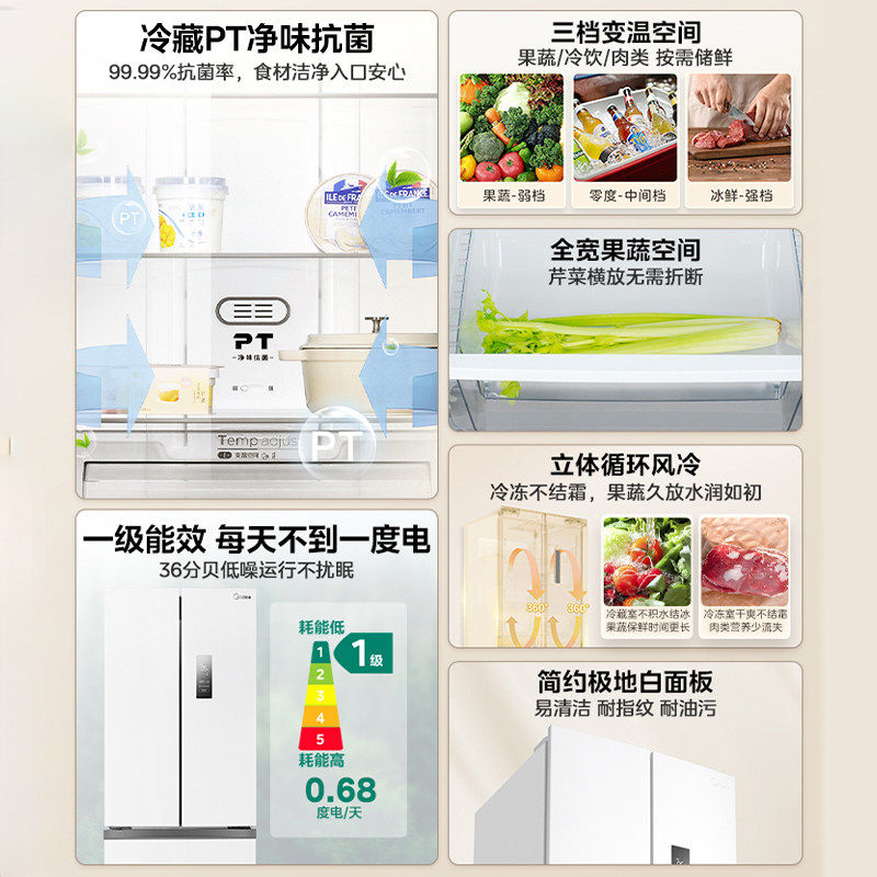 美的MR-340WFPE冰箱图片