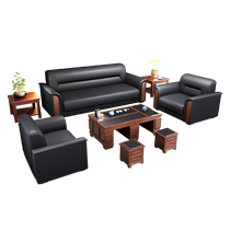 Office sofa modern minimalist office sofa new Chinese style rest area reception business sofa coffee table combination