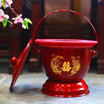 Wedding supplies wedding dowry children and grandchildren bucket adult and elderly enamel spittoon with hand-held childrens urine bucket and potty