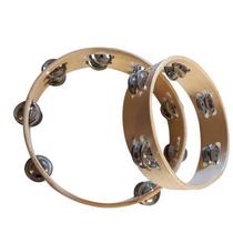 Orff percussion instrument childrens toys preschool teaching aids tambourine ring single row hand-made double row bell ring