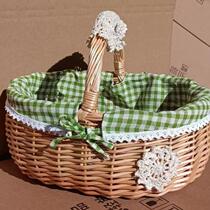 New rattan and wicker storage basket vegetable basket egg basket portable woven picnic basket fruit basket small gift bamboo basket