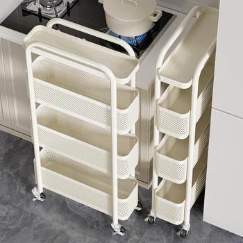Clutch storage rack kitchen multi-function refrigerator gap storage cabinet vegetable basket narrow bathroom mobile push cart