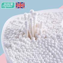Baby cotton swabs for babies ear and nose removal newborn childrens double-headed cotton swabs 500 ultra-fine gourd-head cotton swabs
