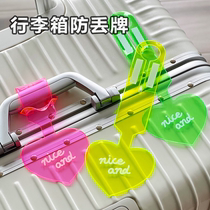 PVC fluorescent luggage tag suitcase tag suitcase identification tag business trip consignment anti-lost label pendant