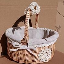 New rattan and wicker storage basket vegetable basket egg basket portable woven picnic basket fruit basket small gift bamboo basket