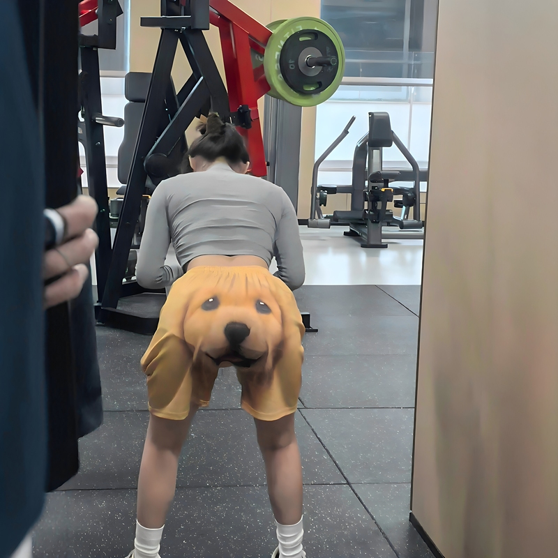 Dog Owners' Dna Is Stirred! 3D Printed Golden Retriever Dog Head Shorts, Quirky Gym Shorts, Summer Loose-Fitting Sleep Pants