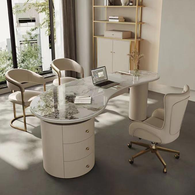 Modern Designer Luxury Stone Desk for Beauty Salon, Medical Consultation, and Dental Clinic Meeting Office Desk