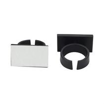 方心形型夹有无线麦克风话筒夹麦牌卡扣背夹魔术贴夹台标粘夹