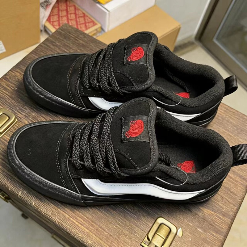 American Street Style Black Warrior Red Label Sneakers for Women, Retro Chunky Shoes, Height-Increasing White Sneakers, Casual Shoes for Men, Low-Top Canvas Shoes