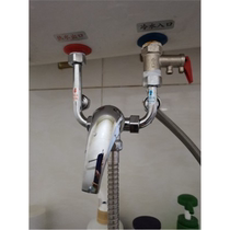All-copper electric water heater mixing valve switch outlet faucet shower universal accessories U-shaped valve 304 bathroom