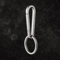 Titanium alloy simple mens waist key chain pendant durable creative personalized car chain lock key ring buckle pendant