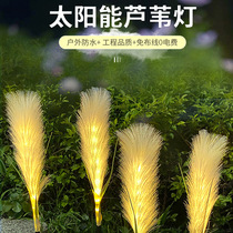 Garden decoration lawn lamp new led solar reed lamp outdoor waterproof furry fiber optic ground lamp courtyard