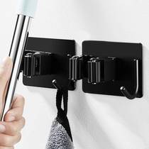 Bathroom mop strong adhesive hook without punching behind the bathroom door storage broom hanger mop clip wall hanging