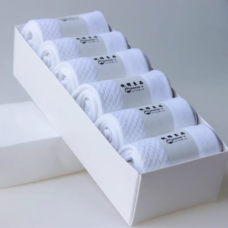 Pure Cotton White Socks for Men, Genuine Socks, Men's Mid-Calf Socks, All-Cotton, Scented, Deodorant Socks, Massage Sole, Non-Slip, Thin Style
