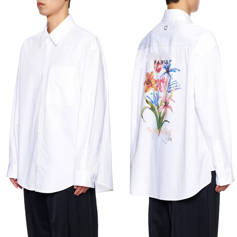 Original Wom Style Korean Trendy Brand Lily Flower Glow-In-The-Dark Pure Cotton Casual Unisex Long-Sleeve Shirt Original Wom Style Korean Trendy Brand Lily Flower Glow-In-The-Dark Pure Cotton Casual Unisex Long-Sleeve Shirt
