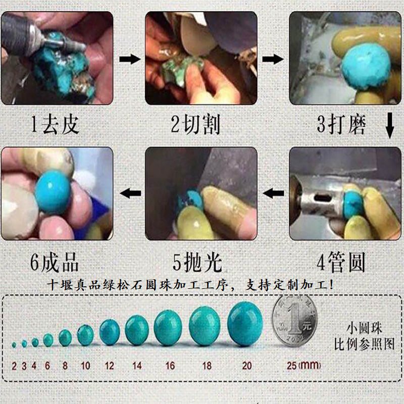 戒指/戒面 楚灵松石原矿天然绿松石戒指女款戒子介子戒指情侣闺蜜珠宝礼物