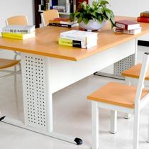 Steel-wood reading table library chair reading room table and chair combination reading table steel bookshelf school training table