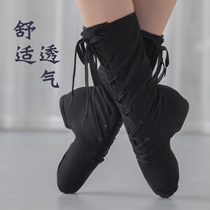 Dance shoes boots jazz practice dance shoes high tops soft soles Mongolian dancing womens canvas adult modern Tibetan men and women