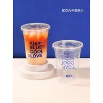 Hot selling 1000ml disposable plastic water cup milk tea cup couple cup 120 caliber injection cup lid whole box