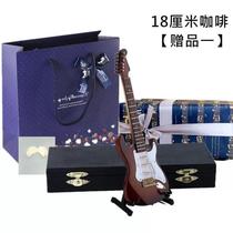 New engravable wooden electric guitar model Western musical instrument ornament car pendant birthday and Christmas gift