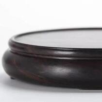 New solid wood base vase flower pot fish tank strange stone Buddha statue round wooden ornament base crafts black catalpa wood