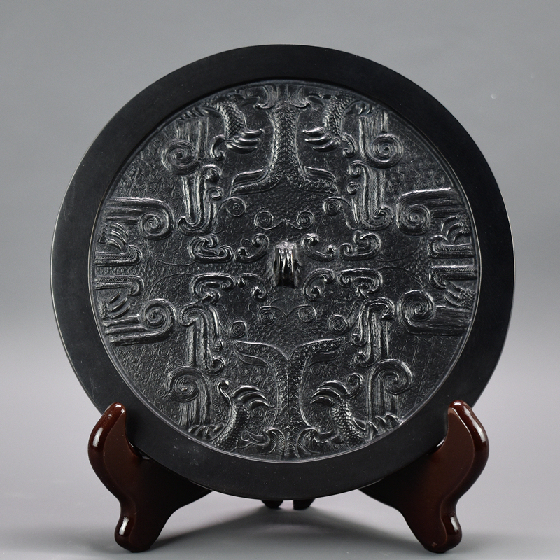 High Tin Copper Mirror, Antique Bronze, Black Paint, Ancient Tang Mirror, Han Dynasty Mirror, Sunflower Mirror, Hexagonal Mirror, Auspicious Beast Grape Mirror