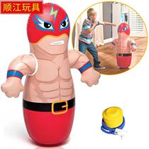 Educational fitness childrens boxing tumbler exercise inflatable boxing column animal baby sandbag baby vent toy