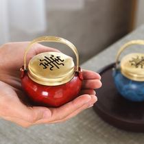 Small hand stove for heating ancient costume hand warmer hand stove ancient hand-held incense charcoal air incense stove incense stove small copper stove palace