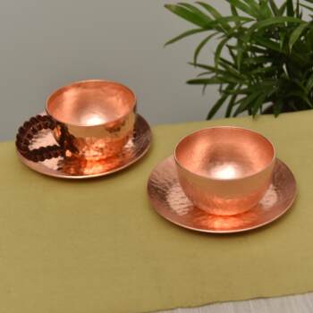 Directly from the manufacturer, pure copper thickened small cups, hand-hammered teacups, pure copper kung fu tea sets, copper dining utensils