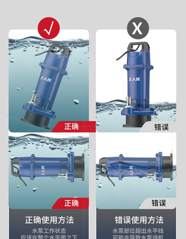 People's Brushless Dc Submersible Pump Household Battery Pump 24V48V Large Flow Irrigation Sewage Farmland Water Pump
