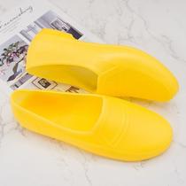 Beef tendon rubber boots rain boots raw rubber construction site water shoes waterproof low top plastic plus size mens yellow chef construction shoes