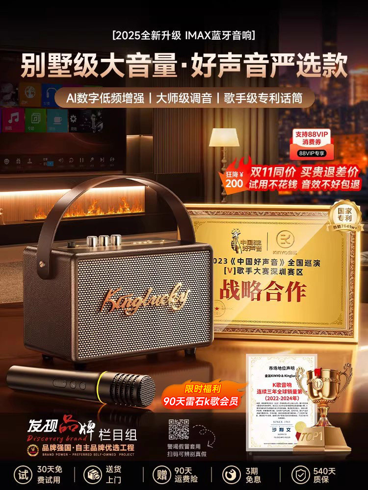 Jinyun S21 Bluetooth Speaker Home Karaoke Microphone Audio Integrated Microphone Family Ktv Outdoor Top Ten Brands